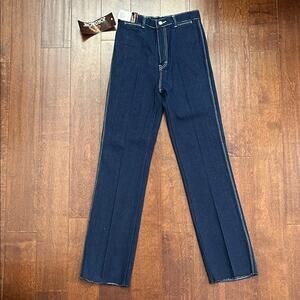 Vintage 80s Jordache Dark Blue High Rise Straight-Leg Jeans, Size 16, NWT